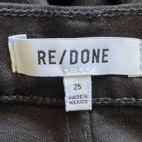 Re/Done 70's Orginals Black Straight Jeans High Rise Size 25 - Picture 14 of 16